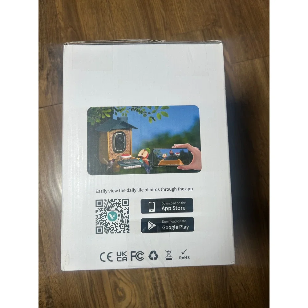 Smart AI Bird Feeder with‎ Camera Solar Powered Wireless Outdoor Birdhouse App